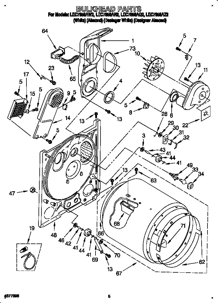 Whirlpool LEC7858AQ2 bulkhead diagram