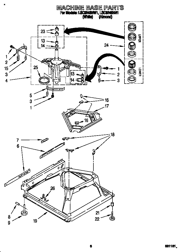 Whirlpool LSC9245BN1 machine base diagram