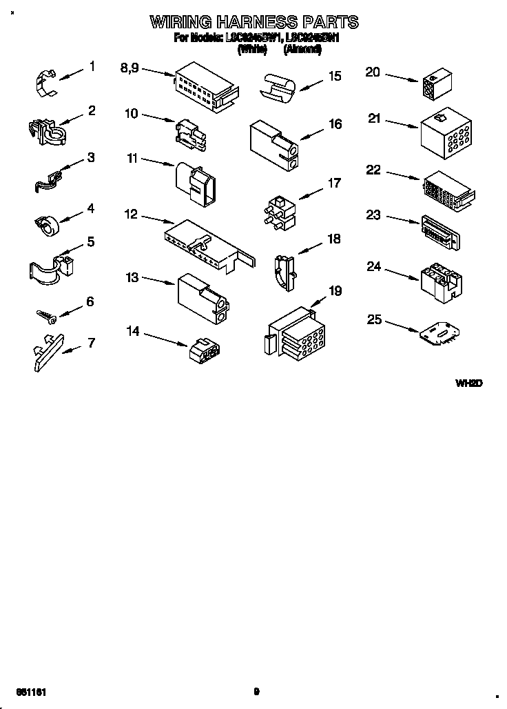Whirlpool LSC9245BN1 wiring harness diagram
