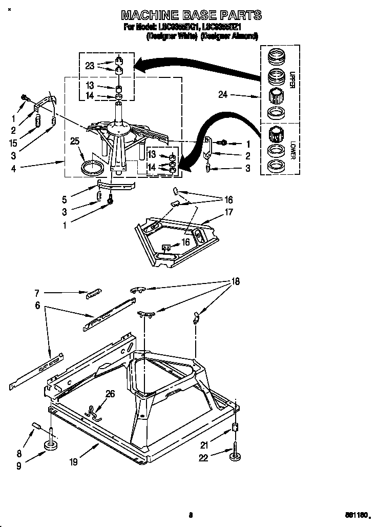 Whirlpool LSC9355BZ1 machine base diagram
