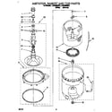 Whirlpool LSC9355BW1 agitator, basket and tub diagram