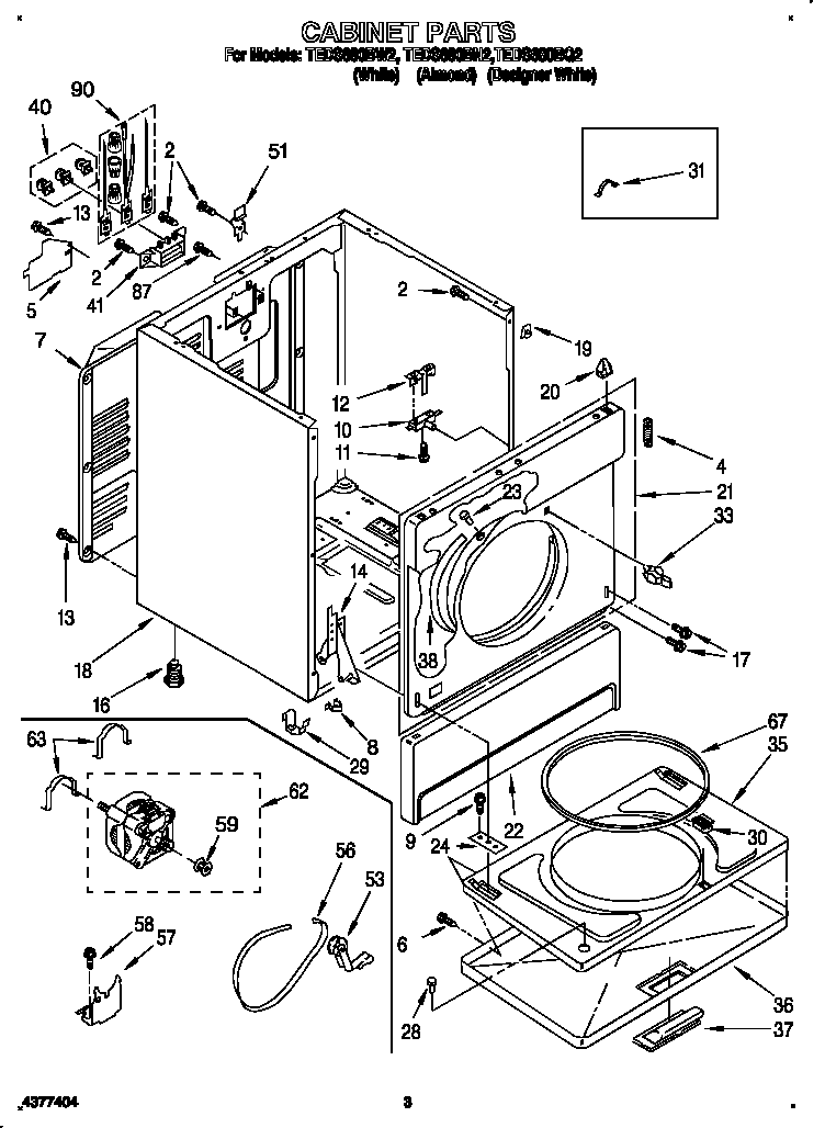 Estate TEDS680BN2 cabinet diagram