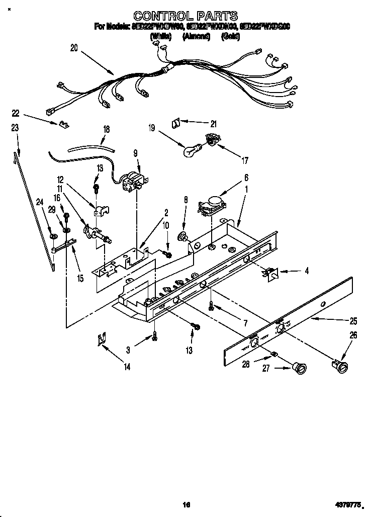 Whirlpool 8ED22PWXDN00 control diagram