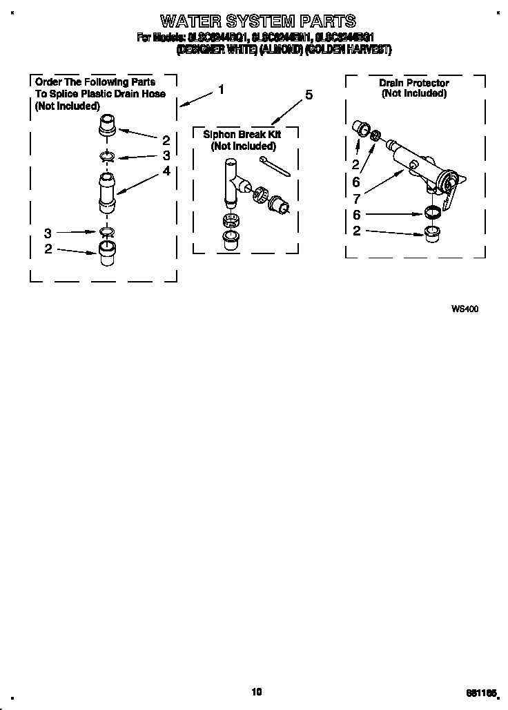 Whirlpool 8LSC6244BN1 water system diagram