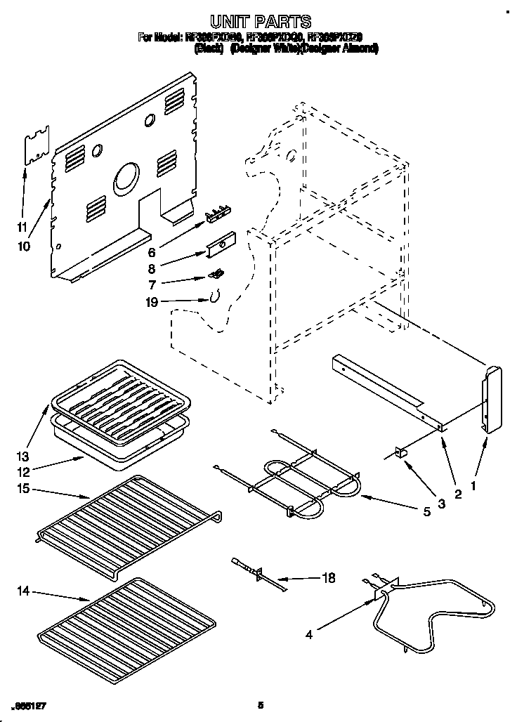 Whirlpool RF386PXDB0 unit diagram