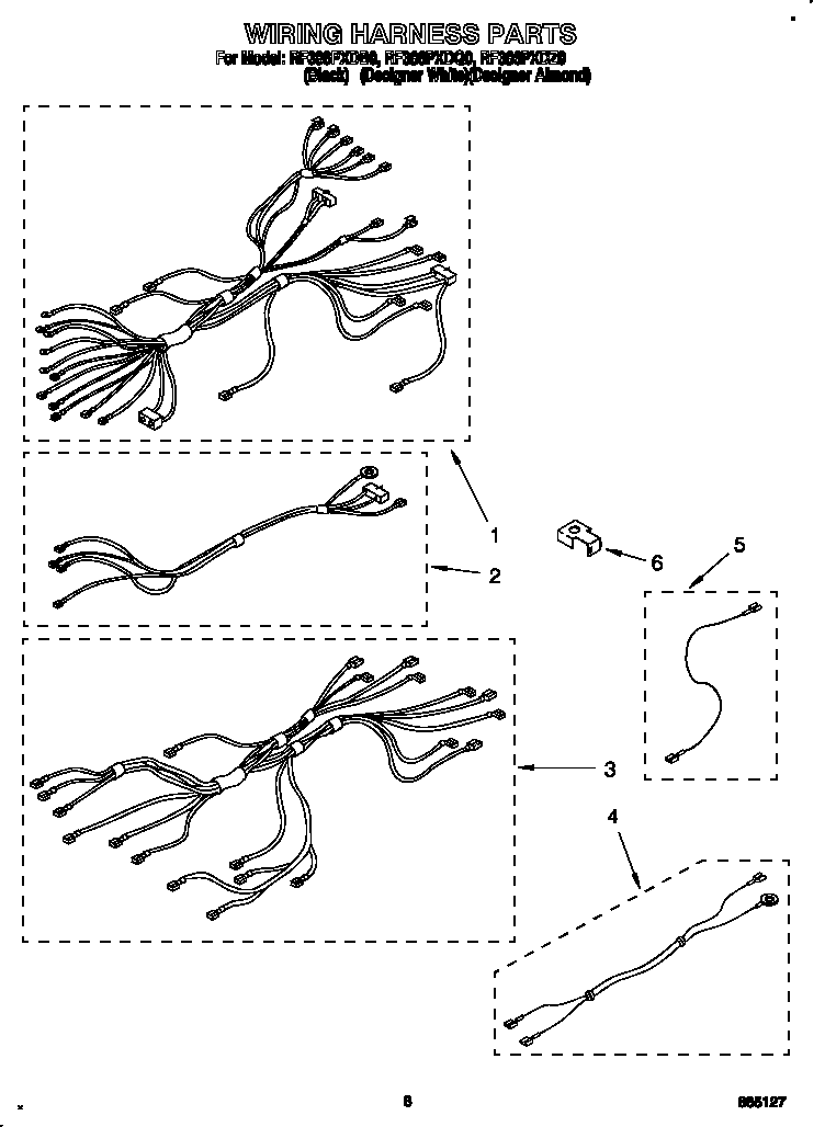 Whirlpool RF386PXDB0 wiring harness diagram