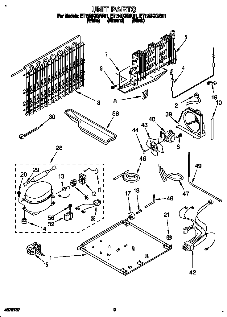 Whirlpool ET19DKXDB01 unit diagram
