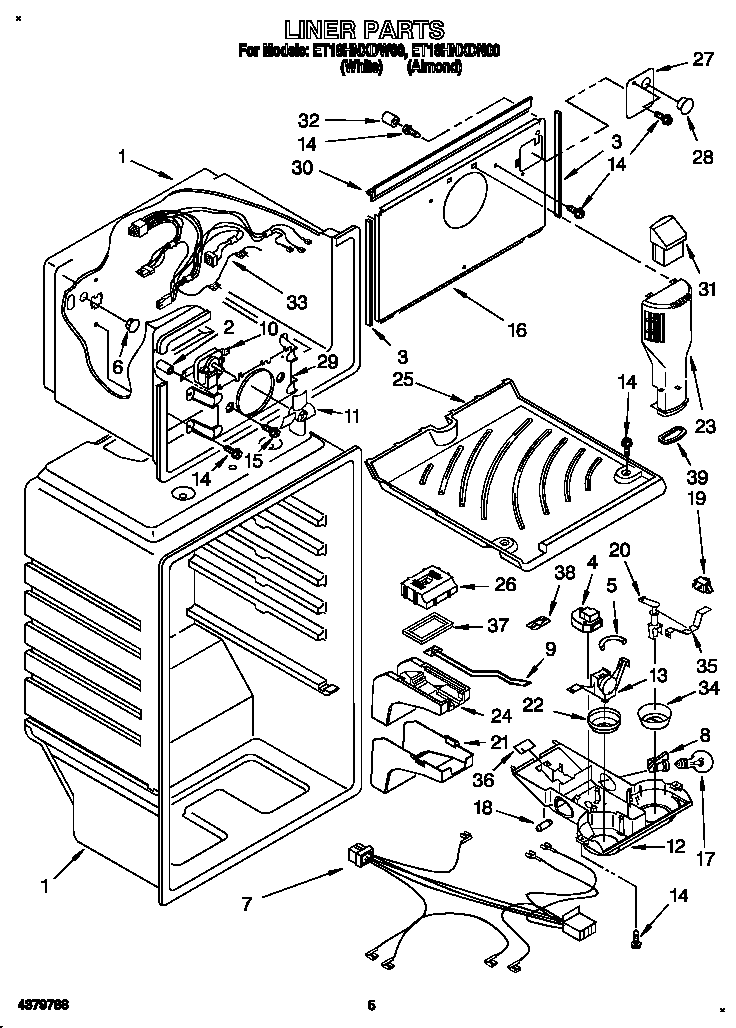 Whirlpool ET18HNXDN00 liner diagram