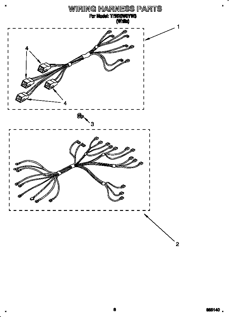 Whirlpool TER20W0YW3 wiring harness diagram