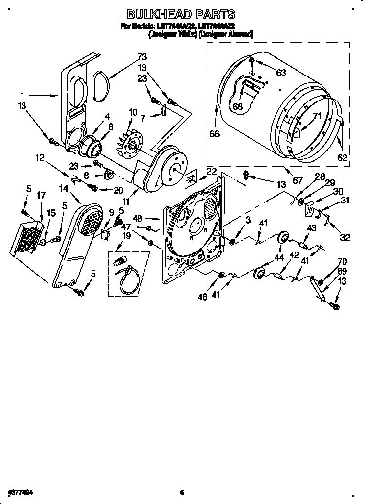 Whirlpool LET7848AQ2 bulkhead diagram