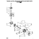 Whirlpool LST6132BW1 brake, clutch, gearcase, motor and pump diagram