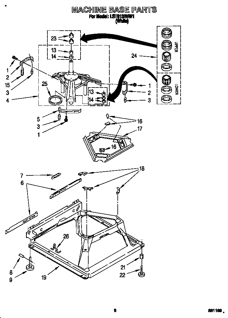 Whirlpool LST6132BW1 machine base diagram