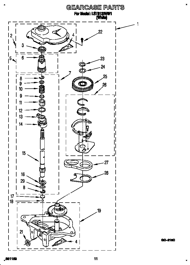 Whirlpool LST6132BW1 gearcase diagram