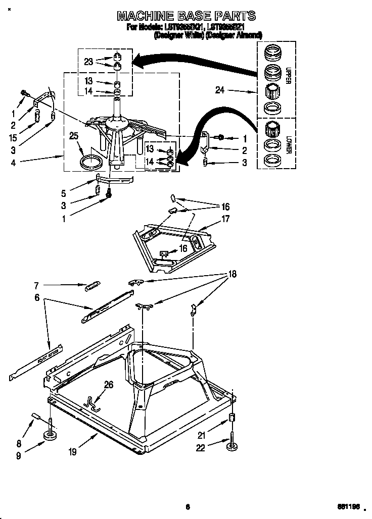 Whirlpool LST9355BZ1 machine base diagram