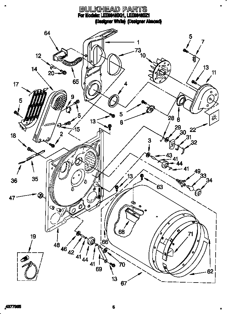 Whirlpool LEE9848BQ1 bulkhead diagram