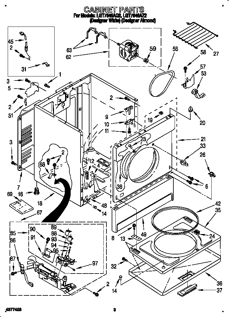 Whirlpool LGT7646AQ2 cabinet diagram