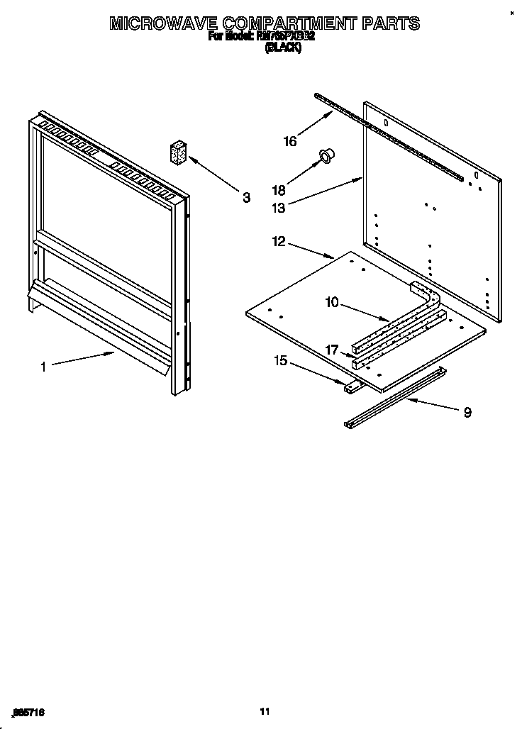 Whirlpool RM765PXBB2 microwave compartment diagram