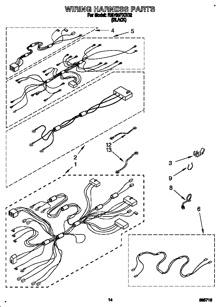 Whirlpool RM765PXBB2 wiring harness diagram