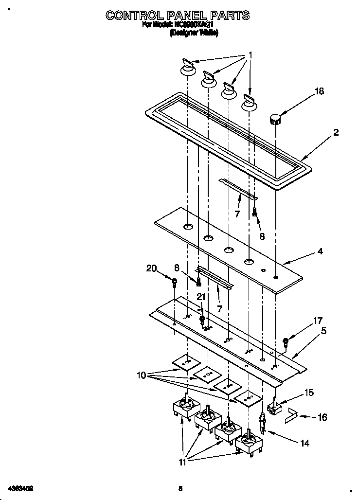 Whirlpool RC8900XAQ1 control panel diagram