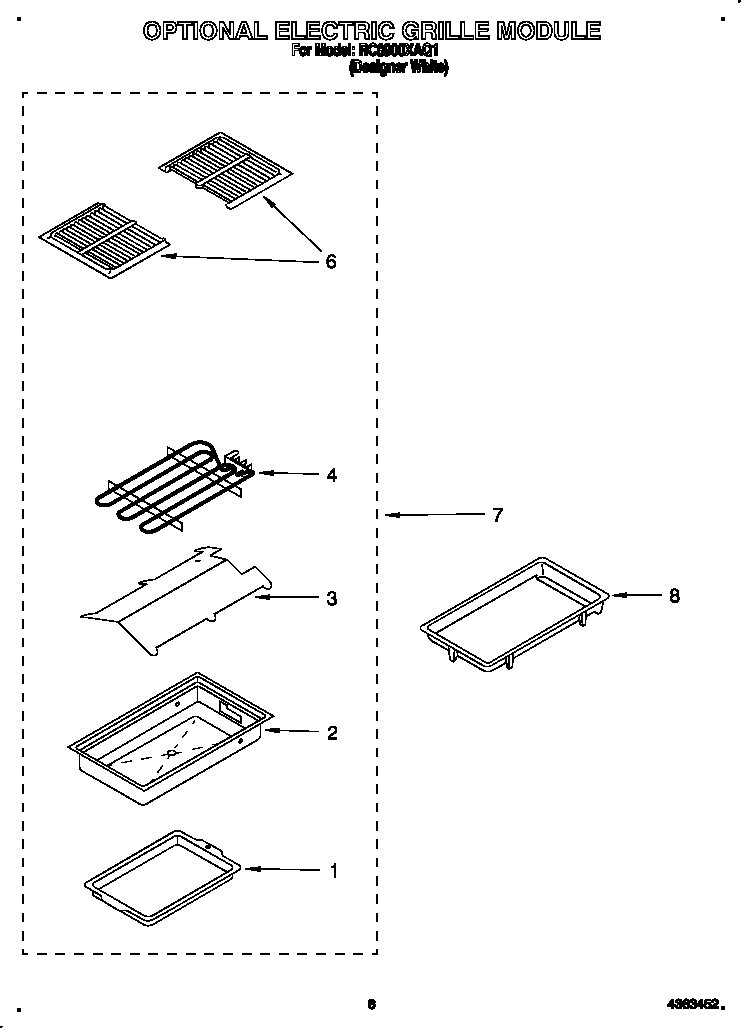 Whirlpool RC8900XAQ1 electric grille module (optional) diagram