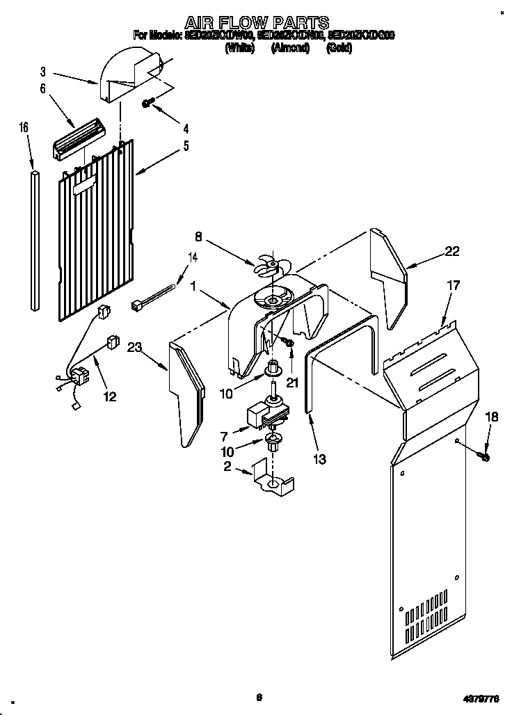 Whirlpool 8ED20ZKXDN00 air flow diagram