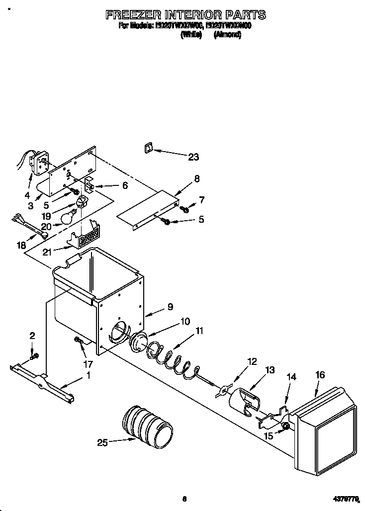 Whirlpool ED20TWXDW00 freezer interior diagram