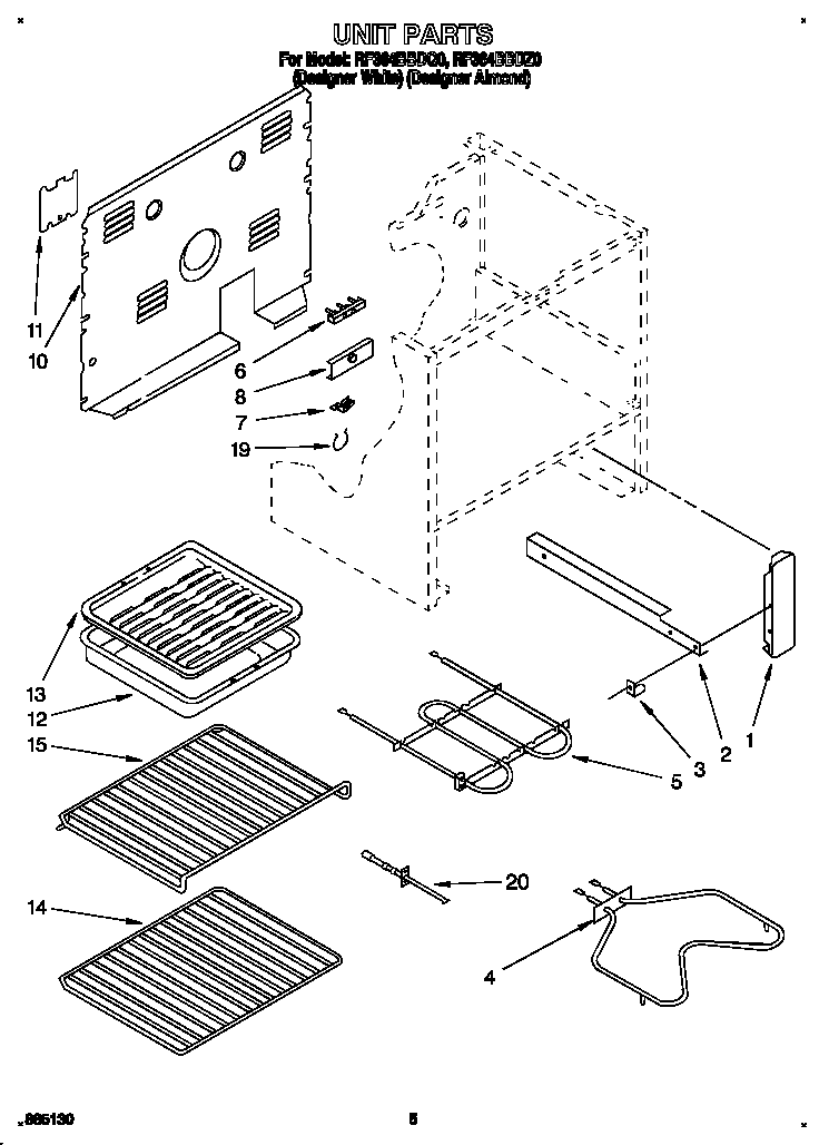 Whirlpool RF364BBDZ0 unit diagram