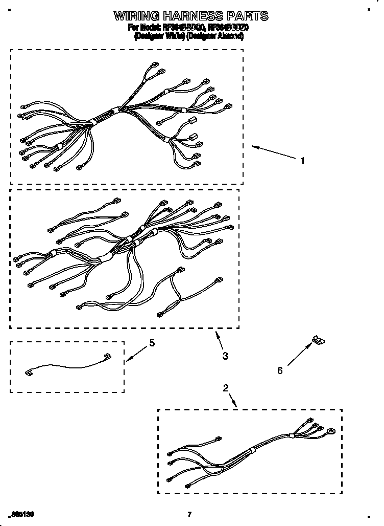 Whirlpool RF364BBDZ0 wiring harness diagram
