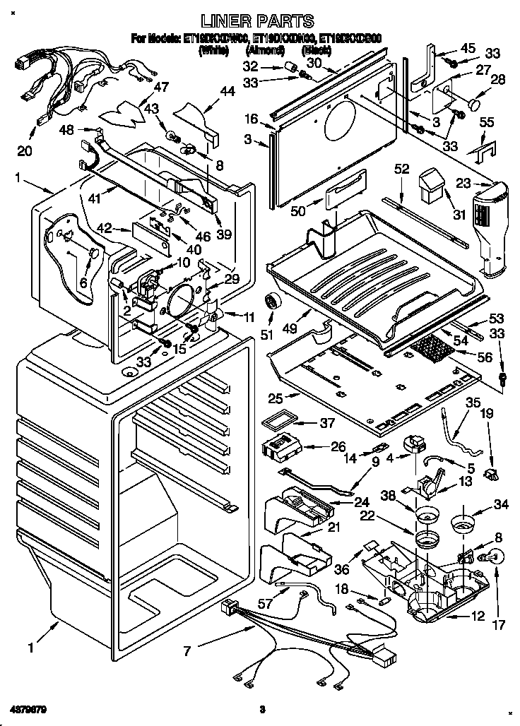 Whirlpool ET19DKXDB00 liner diagram