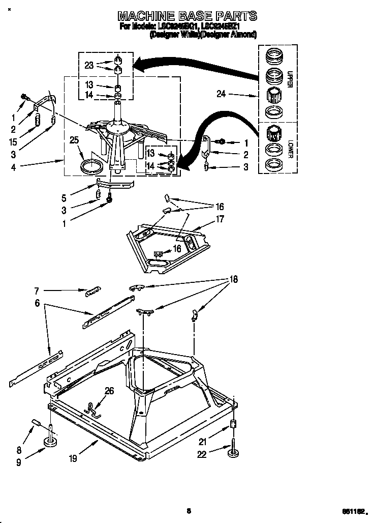 Whirlpool LSC9245BZ1 machine base diagram