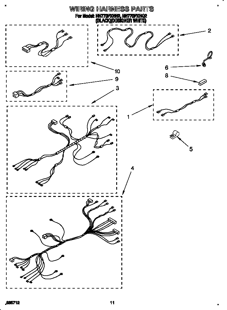 Whirlpool RB770PXBQ2 wiring harness diagram