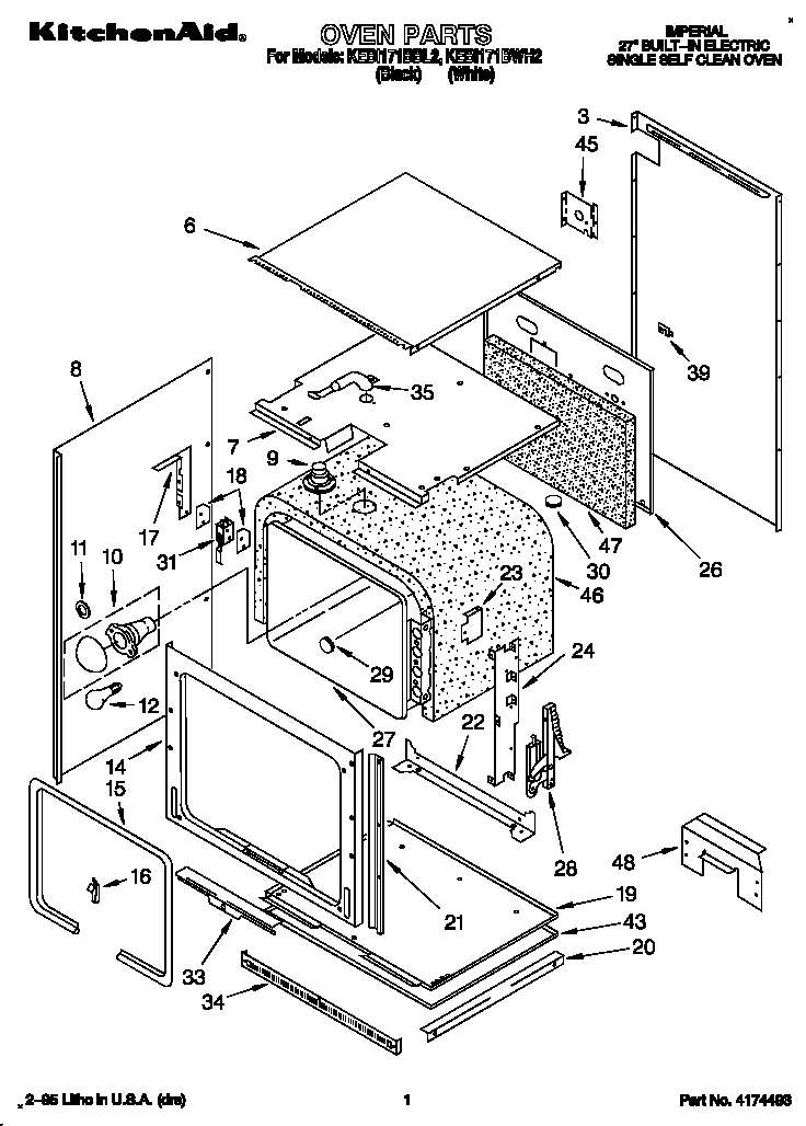 KitchenAid KEBI171BBL2 oven diagram
