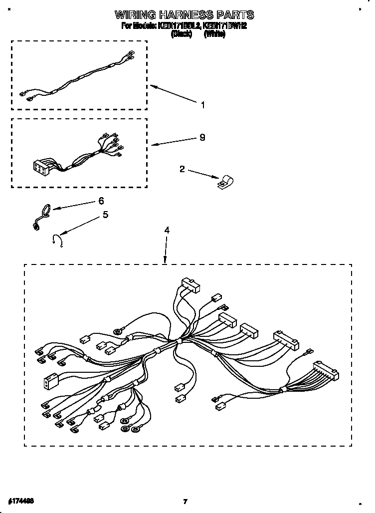 KitchenAid KEBI171BBL2 wiring harness diagram