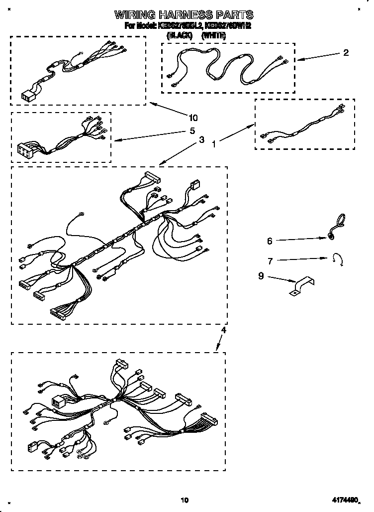 KitchenAid KEBS276BBL2 wiring harness diagram