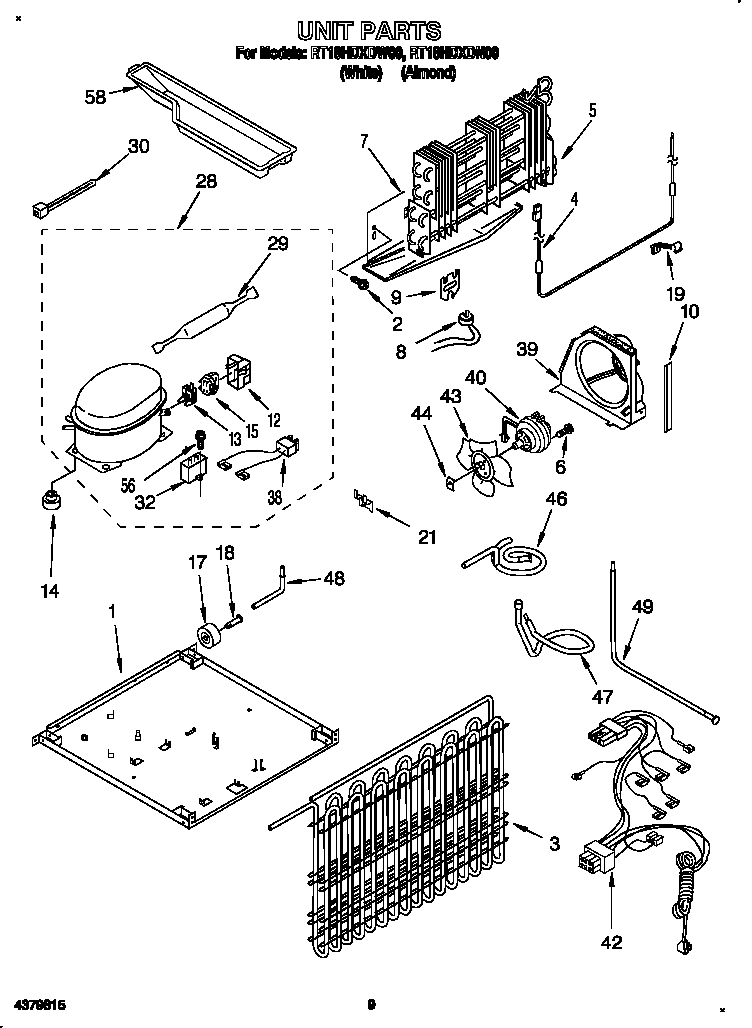 Roper RT18HDXDN00 unit diagram