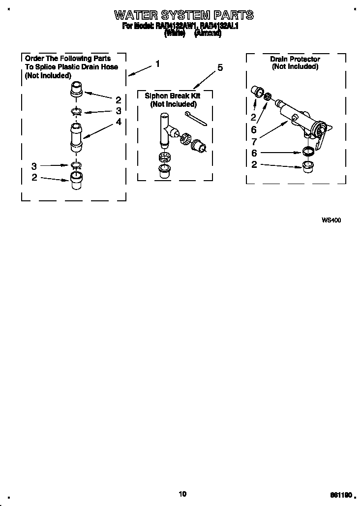 Roper RAB4132AW1 water system diagram