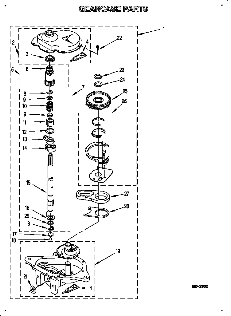 Roper RAB4132AW1 gearcase diagram