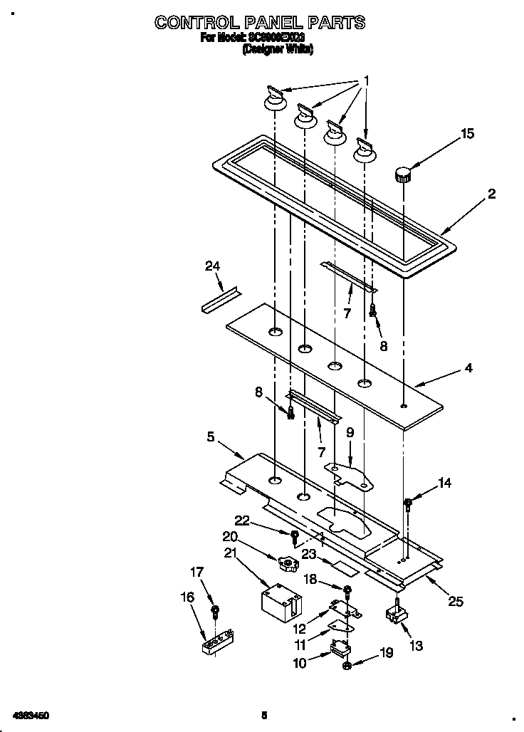 Whirlpool SC8900EXQ3 control panel diagram
