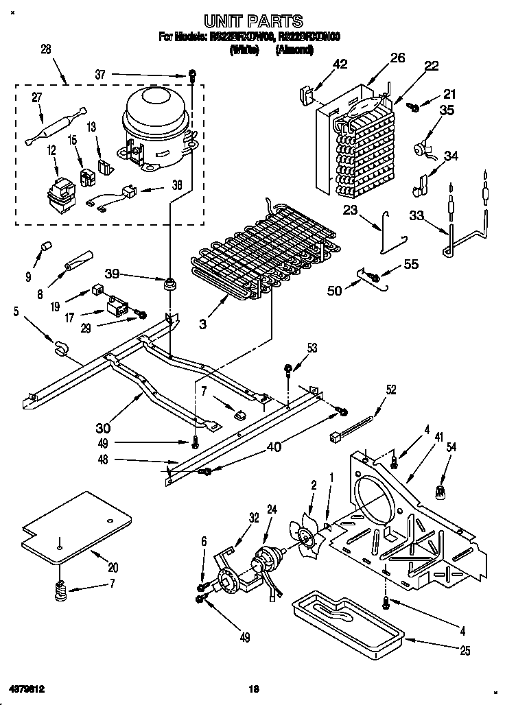 Roper RS22BRXDW00 unit diagram