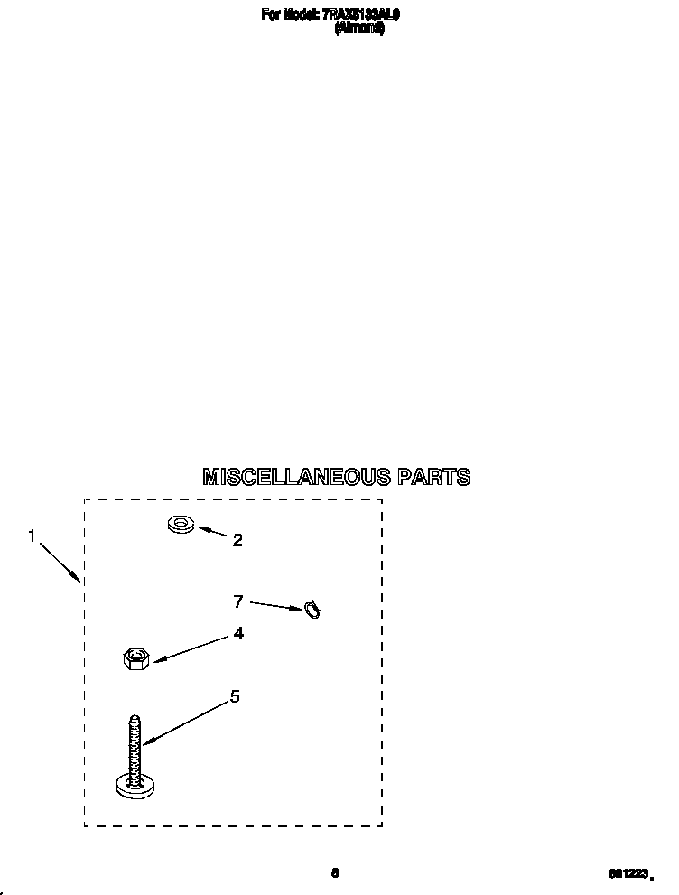 Roper 7RAX5133AL0 miscellaneous diagram