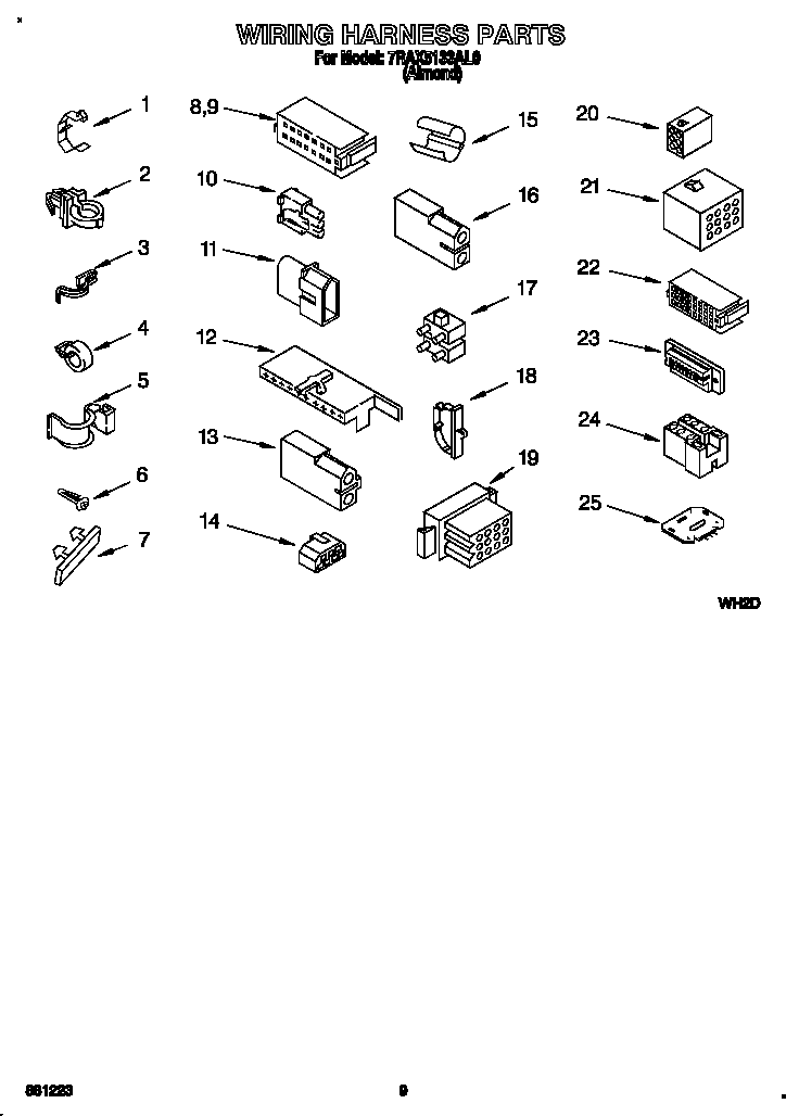 Roper 7RAX5133AL0 wiring harness diagram