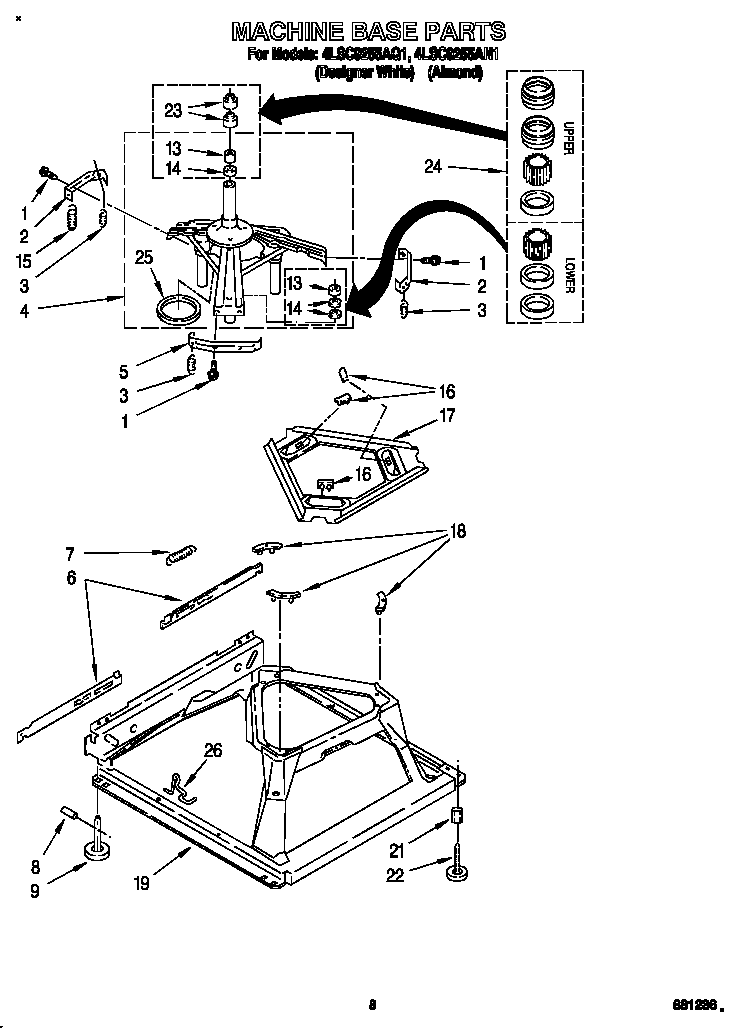 Whirlpool 4LSC9255AN1 machine base diagram