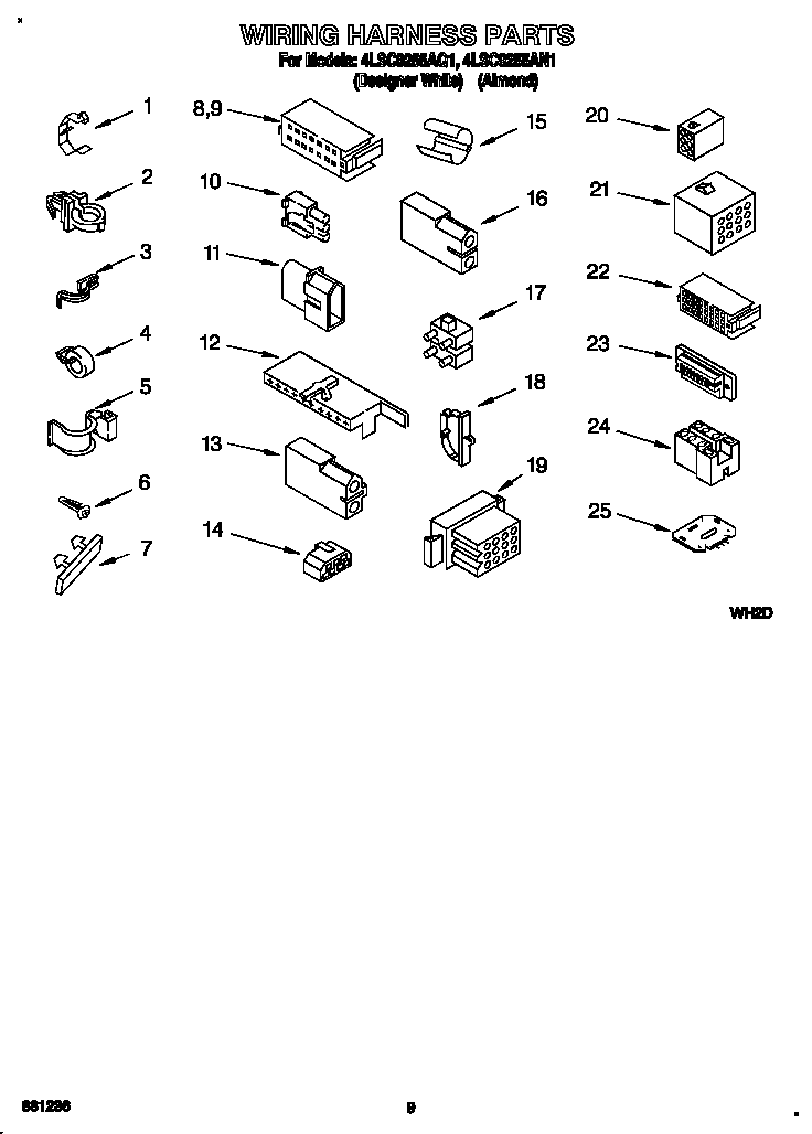 Whirlpool 4LSC9255AN1 wiring harness diagram