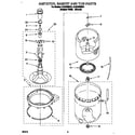 Whirlpool 4LSC8255BN1 agitator, basket and tub diagram