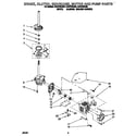 Whirlpool CAE2792AN0 brake, clutch, gearcase, motor and pump diagram