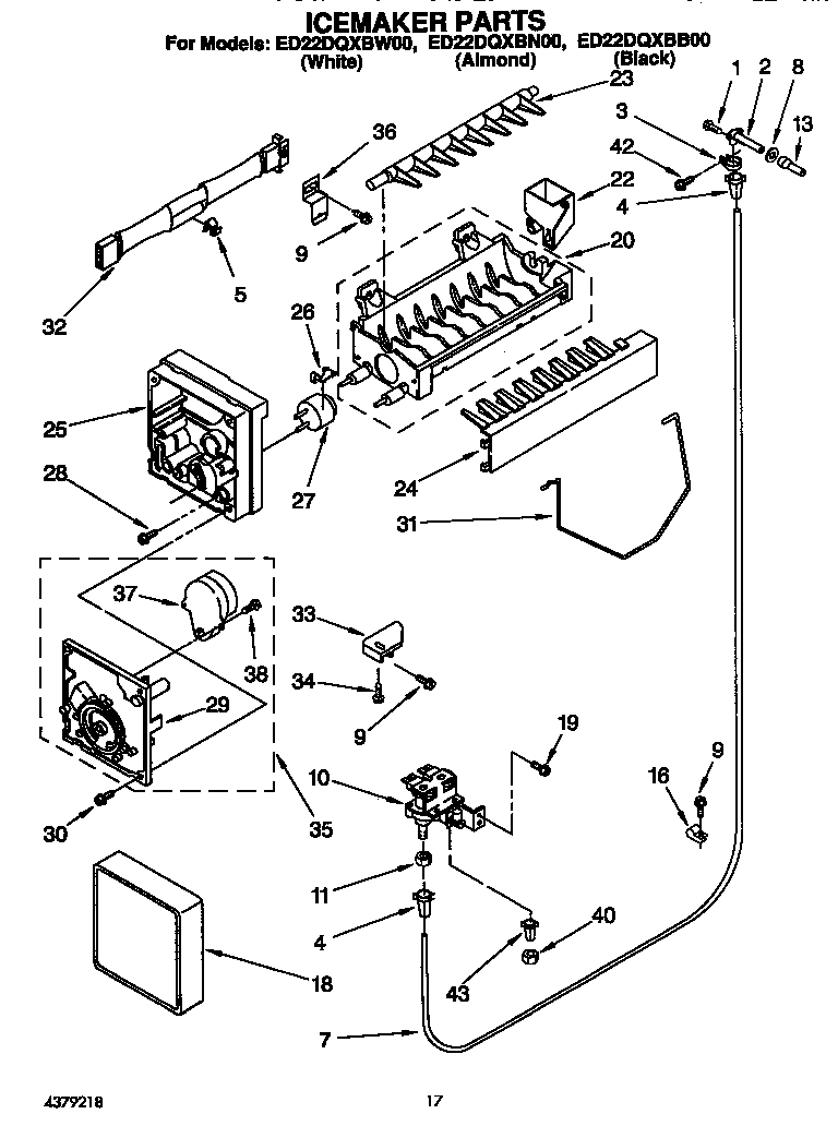 KitchenAid ED22DQXBN00 icemaker diagram