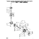 Whirlpool LLR6233AN0 brake, clutch, gearcase, motor and pump diagram