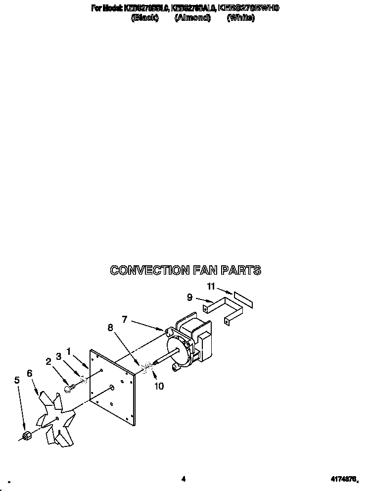KitchenAid KEBS278BWH0 convection fan diagram