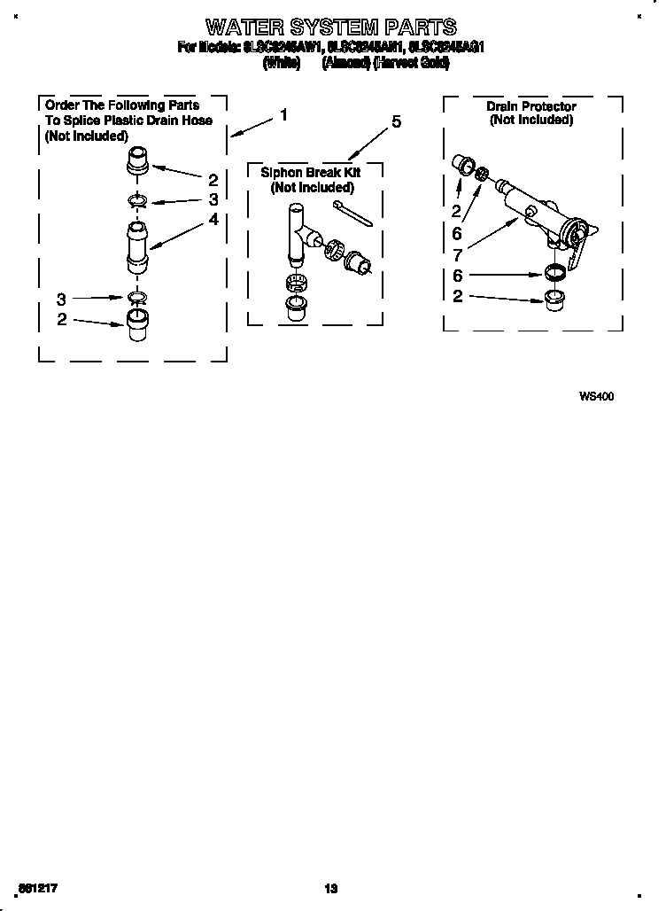 Whirlpool 8LSC8245AG1 water system diagram