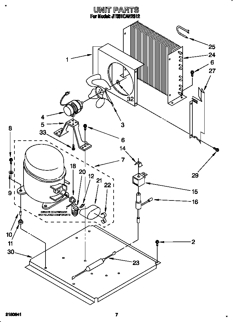Whirlpool JT051CAE2512 unit diagram